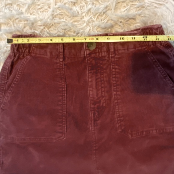 American Eagle Burgundy Corduroy Mini Skirt - Picture 2 of 5